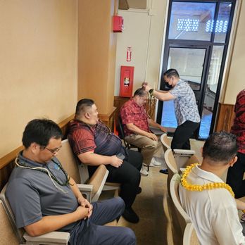 Honolulu Hale - We received ti leaf lei made by Becky S., one of our members - Landmarks & Historical Buildings Near Me - Honolulu, Hawaii