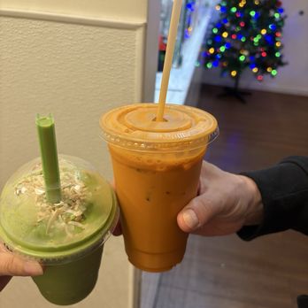 Mango and Mint - Pineapple Coconut (left) Thai tea (right) 10/10 - Vietnamese Near Me - Alameda, California Mango and Mint - Pineapple Coconut (left) Thai tea (right) 10/10 - Vietnamese Near Me - Alameda, California
