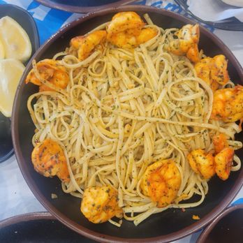 Hamido Seafood - Shrimp Pasta (Olive Oil & Garlic) - Seafood Near Me - Astoria, New York