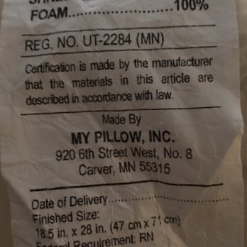 MyPillow - My tag on My MyPillow - Home Decor Near Me - Burnsville, Minnesota MyPillow - My tag on My MyPillow - Home Decor Near Me - Burnsville, Minnesota