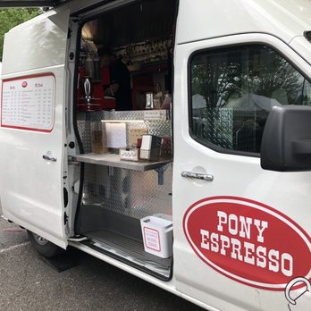 Pony Espresso - a food truck with its door open - Coffee & Tea Near Me Pony Espresso - a food truck with its door open - Coffee & Tea Near Me