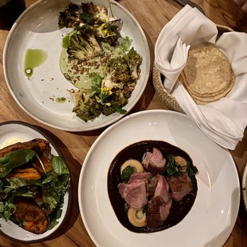 Suerte - Sweet potatoes, grilled veggies, duck & mole - Mexican Near Me - Austin, Texas Suerte - Sweet potatoes, grilled veggies, duck & mole - Mexican Near Me - Austin, Texas