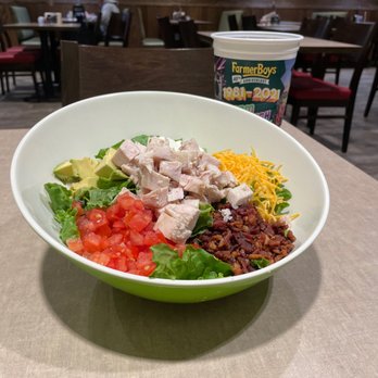 Farmer Boys - Farmer Boys Cobb Salad and a Mug Root Beer - Breakfast & Brunch Near Me - Los Angeles, California