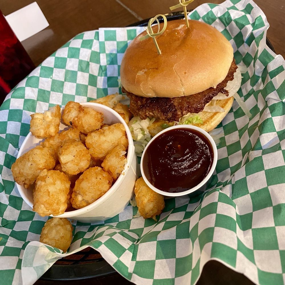 Impossible Burger and Tots Impossible Burger and Tots