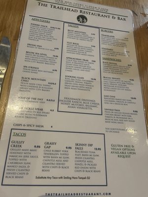 Menu photo 2 The Trailhead Black Mountain, NC
