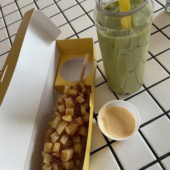 Mochinut - Potato half and half  Spicy mayo Matcha boba - Donuts Near Me - Chicago, Illinois