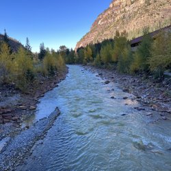 Ouray Riverside Resort - Views from the bridge on the river walk.