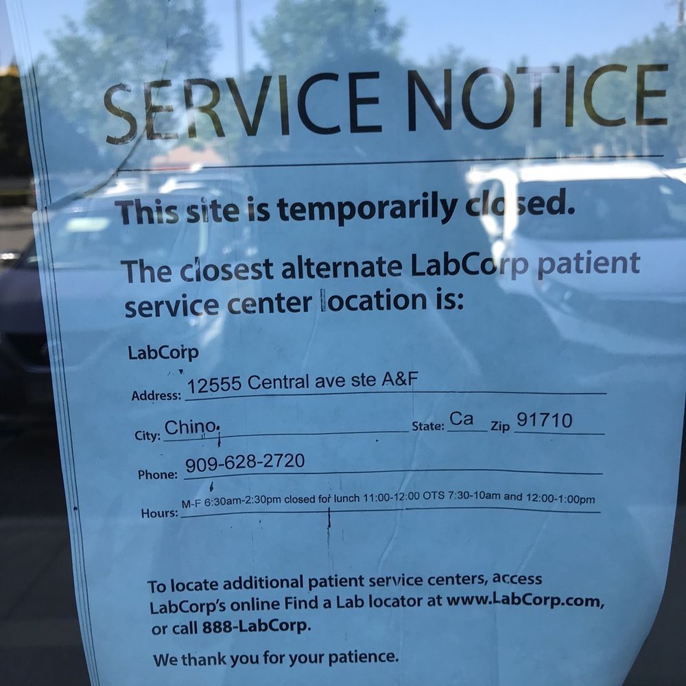 Labcorp - Posted on window yet they need to fix online appointment options grrrr - Laboratory Testing Near Me - Upland, California Labcorp - Posted on window yet they need to fix online appointment options grrrr - Laboratory Testing Near Me - Upland, California