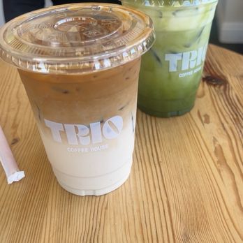 Trio Coffee House - Mazapan latte and matcha latte - Coffee & Tea Near Me - Quartz Hill, California Trio Coffee House - Mazapan latte and matcha latte - Coffee & Tea Near Me - Quartz Hill, California