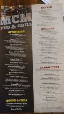 Menu photo 7 MCM Pub and Eatery Chicago, IL