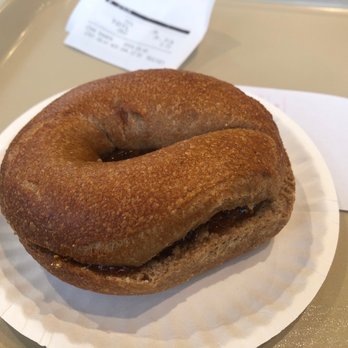 Bodo's Bagels - Whole Wheat bagel with fig spread - Bagels Near Me - Charlottesville, Virginia