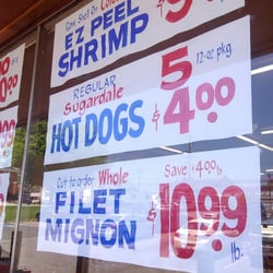 Kuhn's Market - Love that they still use the old school sign making techniques  I can see the ruler marks on the paper.