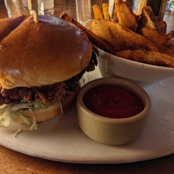 Roger Bar & Restaurant - Spicy Chicken sandwich and fries! The best! - New American Near Me - Mountain View, California Roger Bar & Restaurant - Spicy Chicken sandwich and fries! The best! - New American Near Me - Mountain View, California