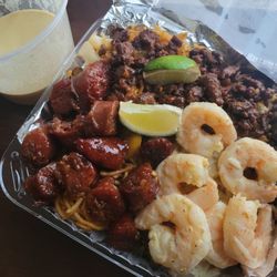 The Lemongrass Shack - Three-meat combo with half fried rice and half yakisoba.