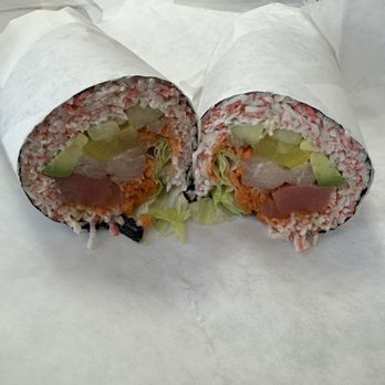 Sushi Burrito - #4. Geisha Riceless Roll (NO RICE WRAPPED WITH RAW FISH)) - Sushi Bars Near Me - Layton, Utah Sushi Burrito - #4. Geisha Riceless Roll (NO RICE WRAPPED WITH RAW FISH)) - Sushi Bars Near Me - Layton, Utah