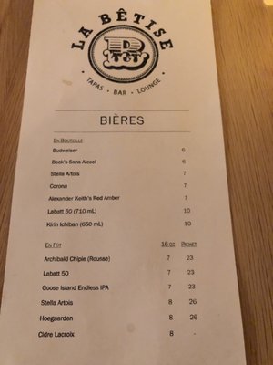 Menu photo 3 La Bêtise Montreal, QC Menu photo 3 La Bêtise Montreal, QC