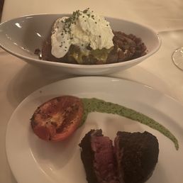 Grass fed Filet Mignon* Loaded Jumbo Baked Potato Grass fed Filet Mignon* Loaded Jumbo Baked Potato