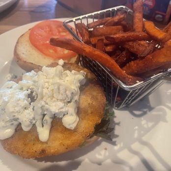 Gilroy's Kitchen + Pub + Patio - Cauliflower Cake Sandwich - New American Near Me - West Des Moines, Iowa Gilroy's Kitchen + Pub + Patio - Cauliflower Cake Sandwich - New American Near Me - West Des Moines, Iowa