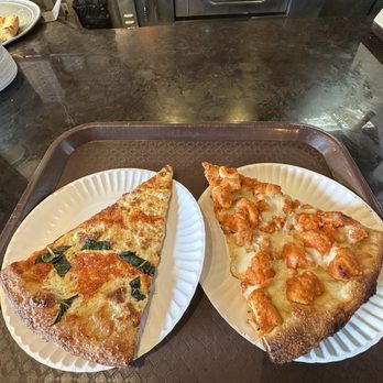 Gino's Pizza - Margarita slice and buffalo chicken - Pizza Near Me - New Hyde Park, New York