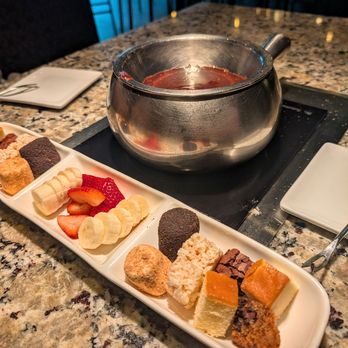 The Melting Pot - Pure Chocolate Fondue with fruit and cakes - Fondue Near Me - Savannah, Georgia