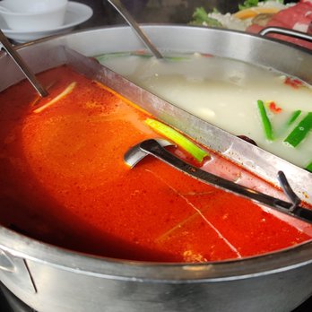 Happy Lamb Hot Pot - Half tomato half original milky bone broth - Mongolian Near Me - Mountain View, California