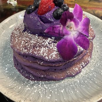 Guieb Cafe - Ube mascarpone pancakes - New American Near Me - Aiea, Hawaii