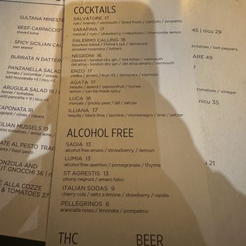 Vagabondo  - Drink menu. - Sicilian Near Me - Excelsior, Minnesota