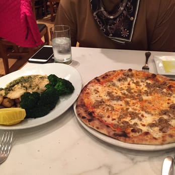Quattro Caffe - italian sausage + fish of the day (halibut) - Italian Near Me - Costa Mesa, California