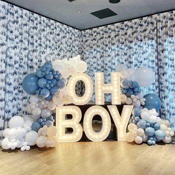 Sunshine Glow Co - Baby celebration spelling OH BOY with our lighted Marquee Letters. - Party Equipment Rentals Near Me