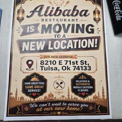 Ali Baba Mediterranean - Ali Baba is moving!  Looking forward to the same great family in the new location next month.