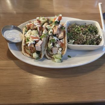 BJ's Restaurant & Brewhouse - Enlightened Mediterranean Chicken Pita Tacos - New American Near Me - Laurel, Maryland