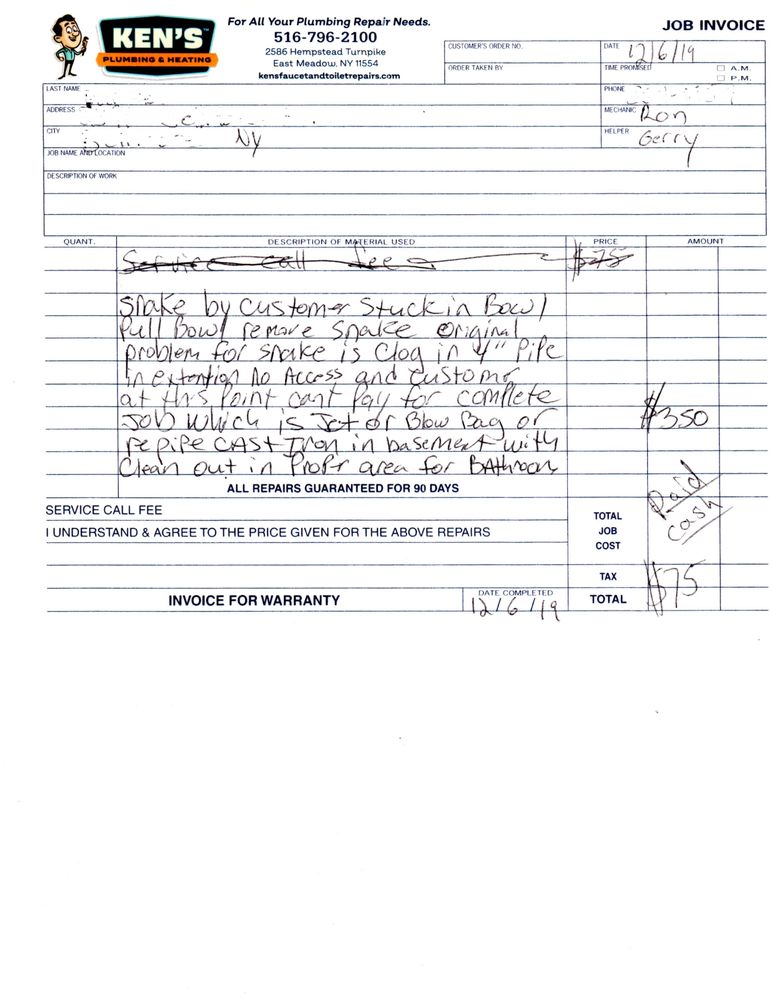 Slide of Ken's Plumbing & Heating