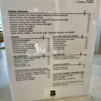 Torotea - Menu as of September 2025 - Coffee & Tea Near Me - San Marino, California Torotea - Menu as of September 2025 - Coffee & Tea Near Me - San Marino, California