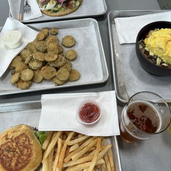 Caboose Commons - Fried Pickle Chips Taphouse Burger Caboose Hash Vienna VA Lager - Breweries Near Me - Fairfax, Virginia