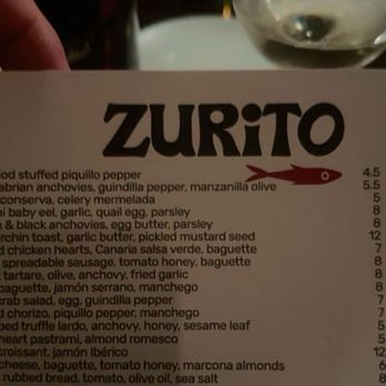 Zurito - Menu - Bars Near Me - Boston, Massachusetts