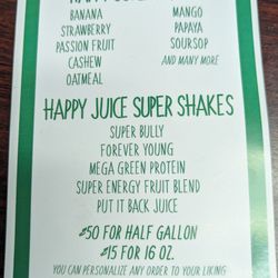 Happy Juice - Juices and shakes.