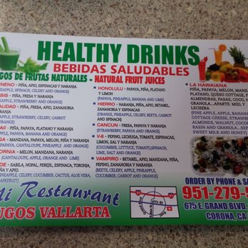 Jugos Vallarta - Healthy Drink Menu- Made to order in front of you. - Mexican Near Me - Corona, California
