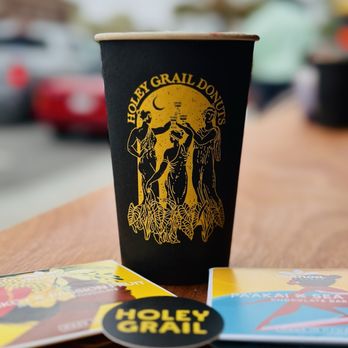 Holey Grail Donuts - My add on to my order chocolate bars my iced coffee with the coconut foam - Donuts Near Me - Long Beach, California Holey Grail Donuts - My add on to my order chocolate bars my iced coffee with the coconut foam - Donuts Near Me - Long Beach, California