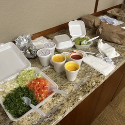 Be fajita tacos, chips, queso, and guacamole Be fajita tacos, chips, queso, and guacamole