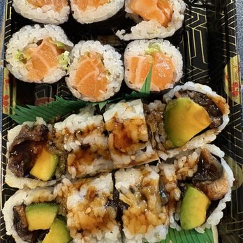 Sushi Tei - Salmon scallion roll/eel avocado roll. And the smallest bit of wasabi - Japanese Near Me - Albany, New York Sushi Tei - Salmon scallion roll/eel avocado roll. And the smallest bit of wasabi - Japanese Near Me - Albany, New York