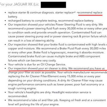 Edgestone Automotive - Item2- vehicle inspection report suggesting to replace the battery and "our inspection showed your air cleaner is dirty." - Auto Repair Near Me - Austin, Texas