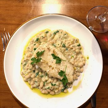 Bistrot le Chat Barbu - Subtle, creamy and scrumptious baked cod with flageolet beans. - French Near Me - Rosendale, New York Bistrot le Chat Barbu - Subtle, creamy and scrumptious baked cod with flageolet beans. - French Near Me - Rosendale, New York