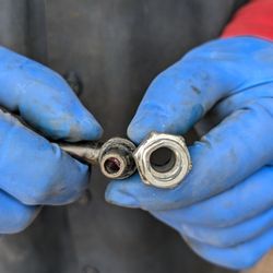 Mechanics Now Auto Repair - Receptacle on the right was misshaped by dealer mechanics when repaired in Dec.  Charly reshaped it and all was good.