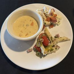 Clam Chowder with Bacon, Potato Salad with Bacon, Pasta Salad Clam Chowder with Bacon, Potato Salad with Bacon, Pasta Salad