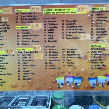 Tea Bubblers - Menu as of August 2023 - Coffee & Tea Near Me - Houston, Texas