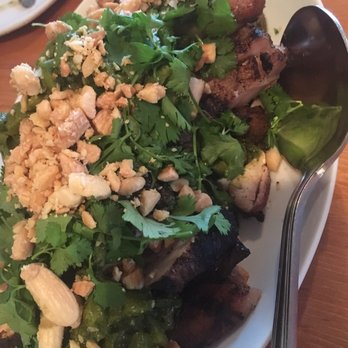 Brimmer & Heeltap - Chicken thigh. The chicken, cilantro and nuts were a great flavor profile - New American Near Me - Seattle, Washington