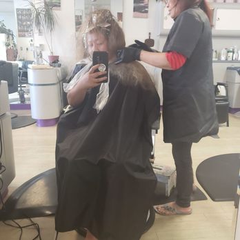 G & A Haircuts - Getting highlight for my long thick curly hair  from the best hairstylist in the bay, Tina(*-*) - Hair Salons Near Me - Castro Valley, California
