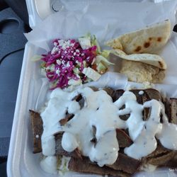 Doy Doy Grill - Beef & lamb platter, rice, tzatziki, salad, pita, hummus