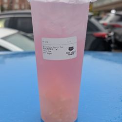 Cha Miao - Tuesday special. Lychee fruit tea with jelly. 50% sugar (it's the minimum) and less ice.