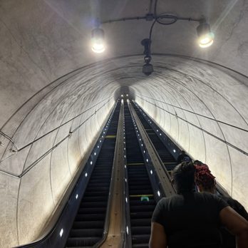 Wheaton Metro Station - The escalator down into the depths of the earth. Photo taken from the depths of the earth. - Metro Stations Near Me - Silver Spring, Maryland